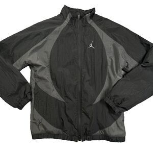 Nike Air Jordan Sport Jam Warm Up Jacket Mens Medium Black Grey Wind Breaker